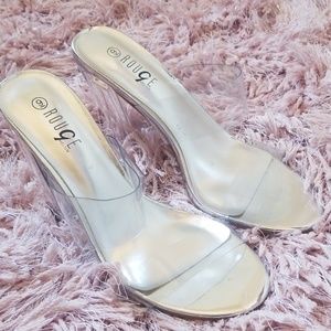Clear sandal heels